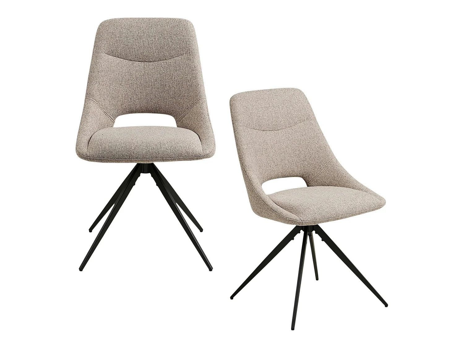 Chaise pivotante beige sable à dossier ouvert (lot de 2) BERLIN