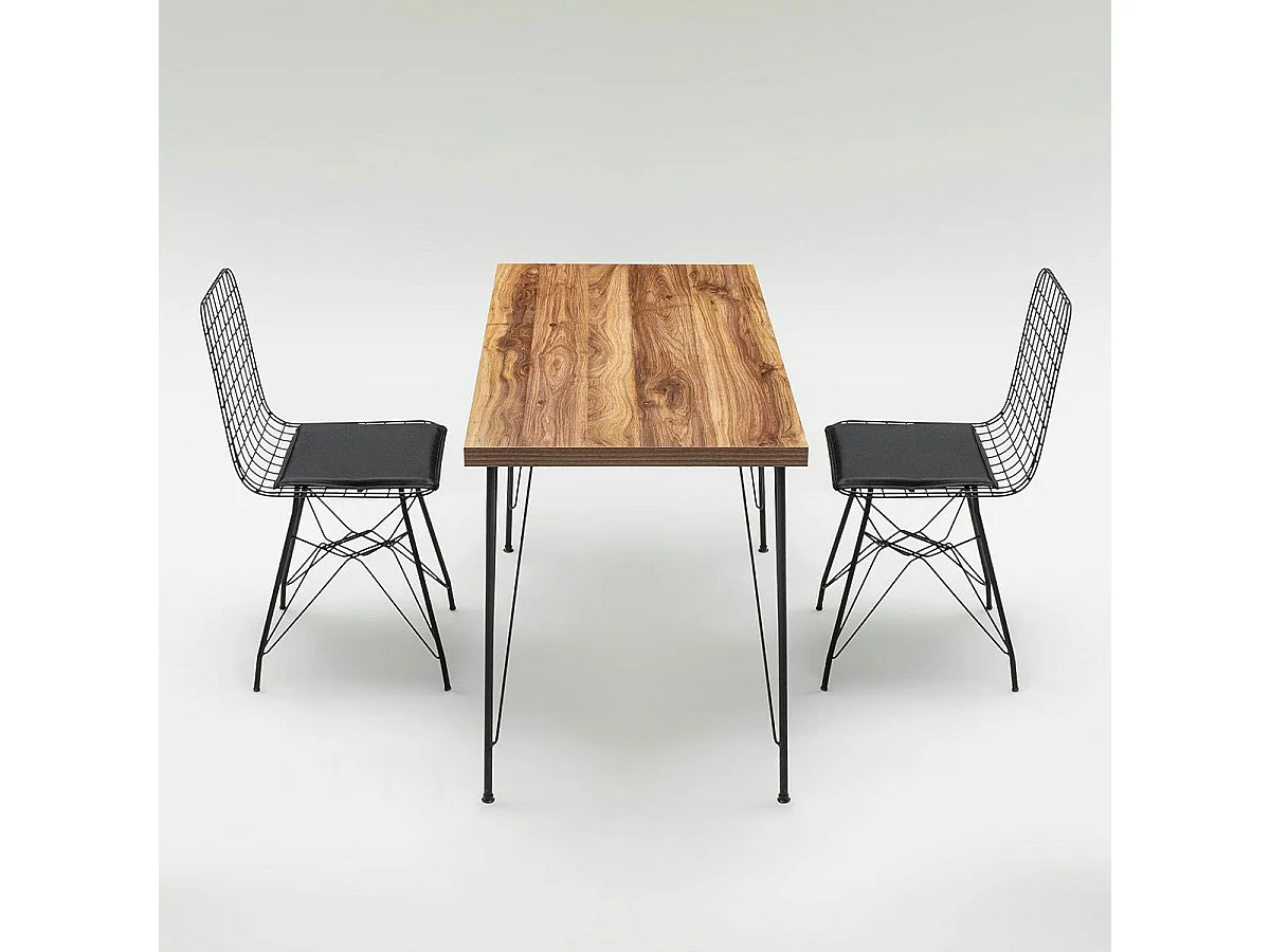 Ensemble salle à manger industrielle (5 pièces) JENA