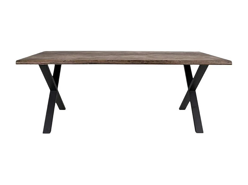 Ensemble table et chaises velours marron (lot de 7 pièces) SAVONE