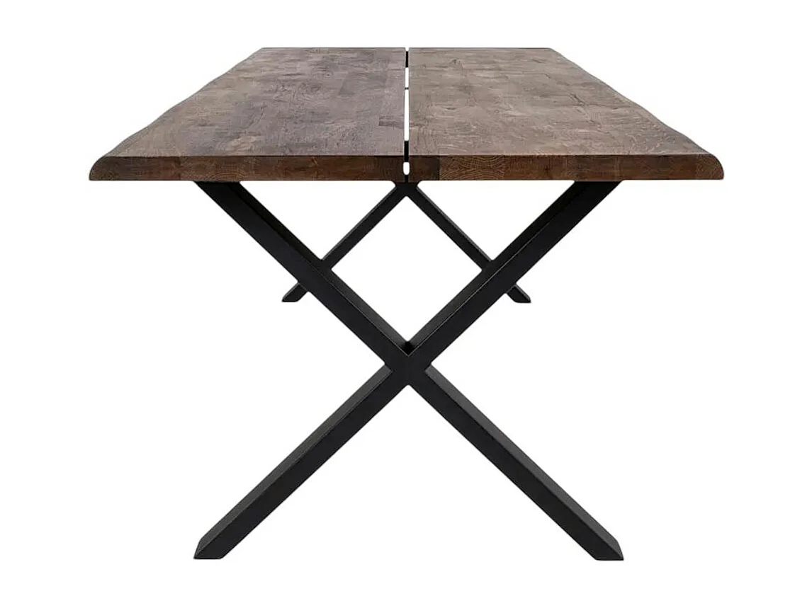 Ensemble table et chaises velours marron (lot de 7 pièces) SAVONE