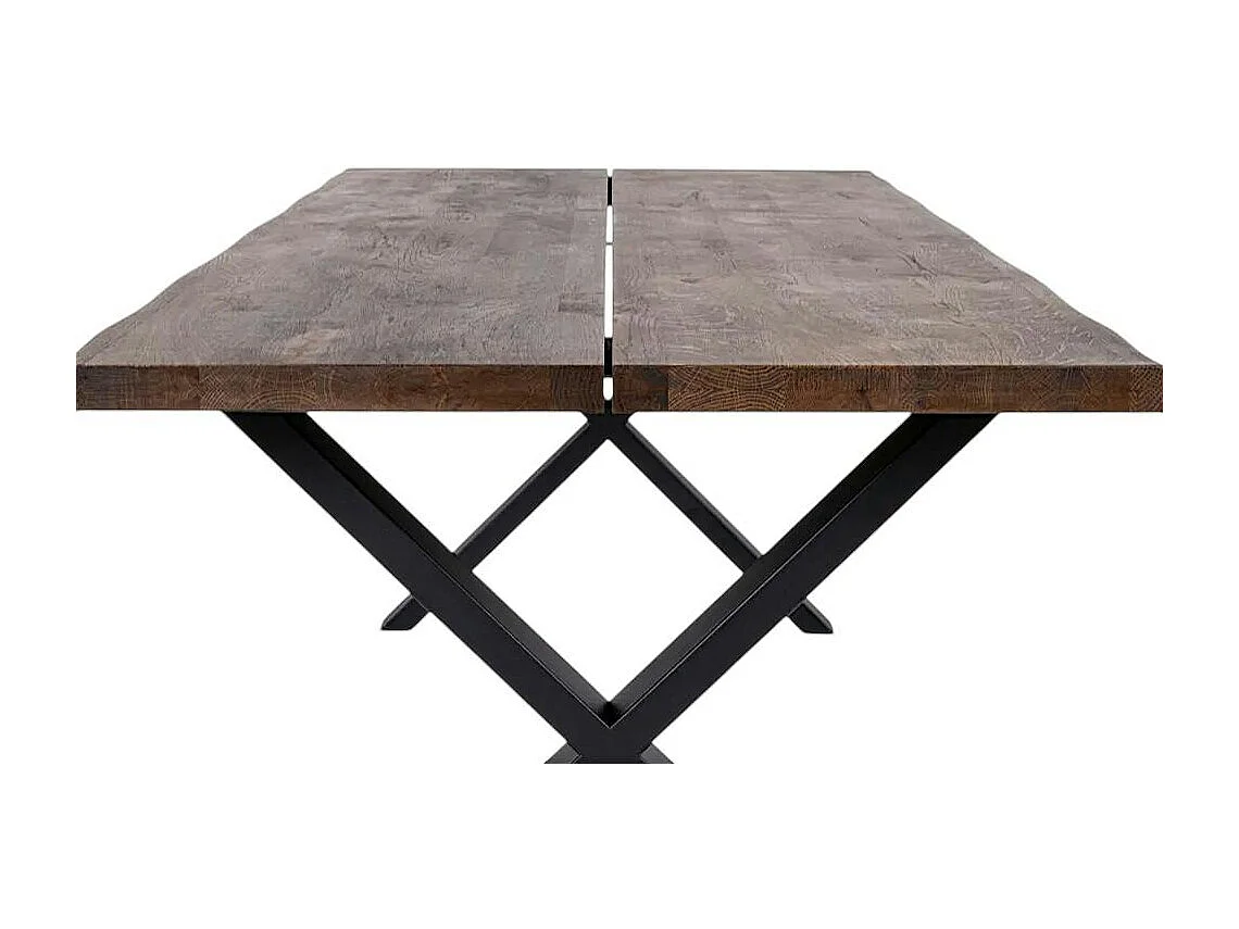 Ensemble table et chaises velours marron (lot de 7 pièces) SAVONE