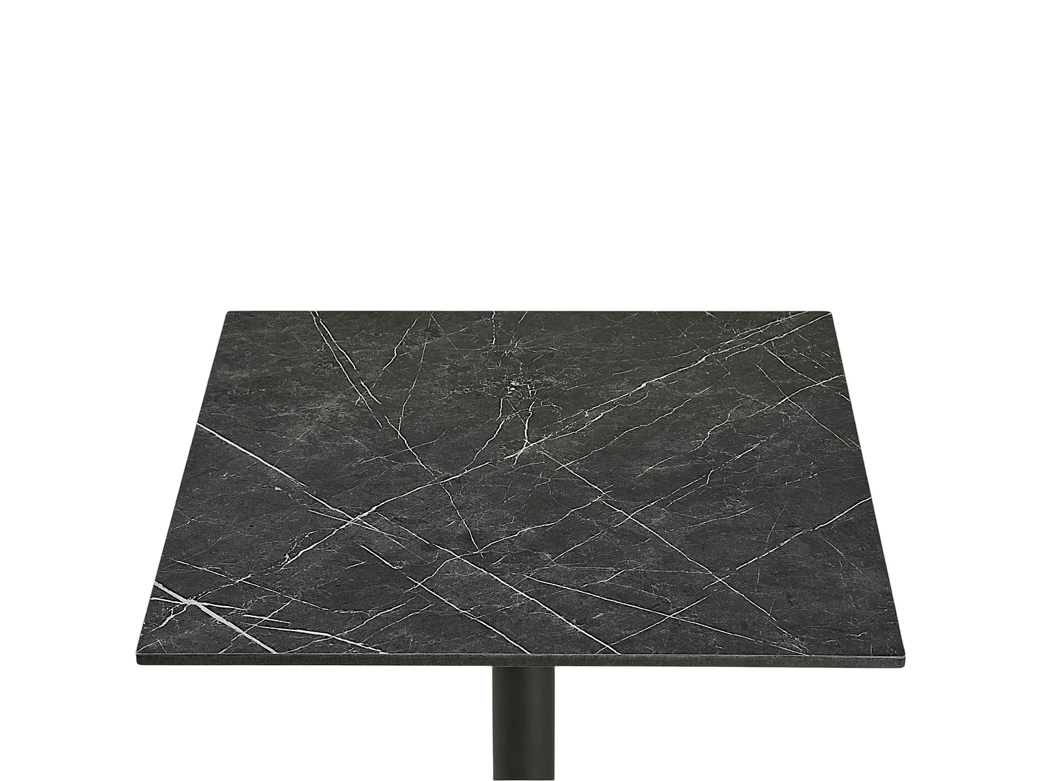 Table bistrot carrée effet marbre gris pied alu 60 cm TORANO