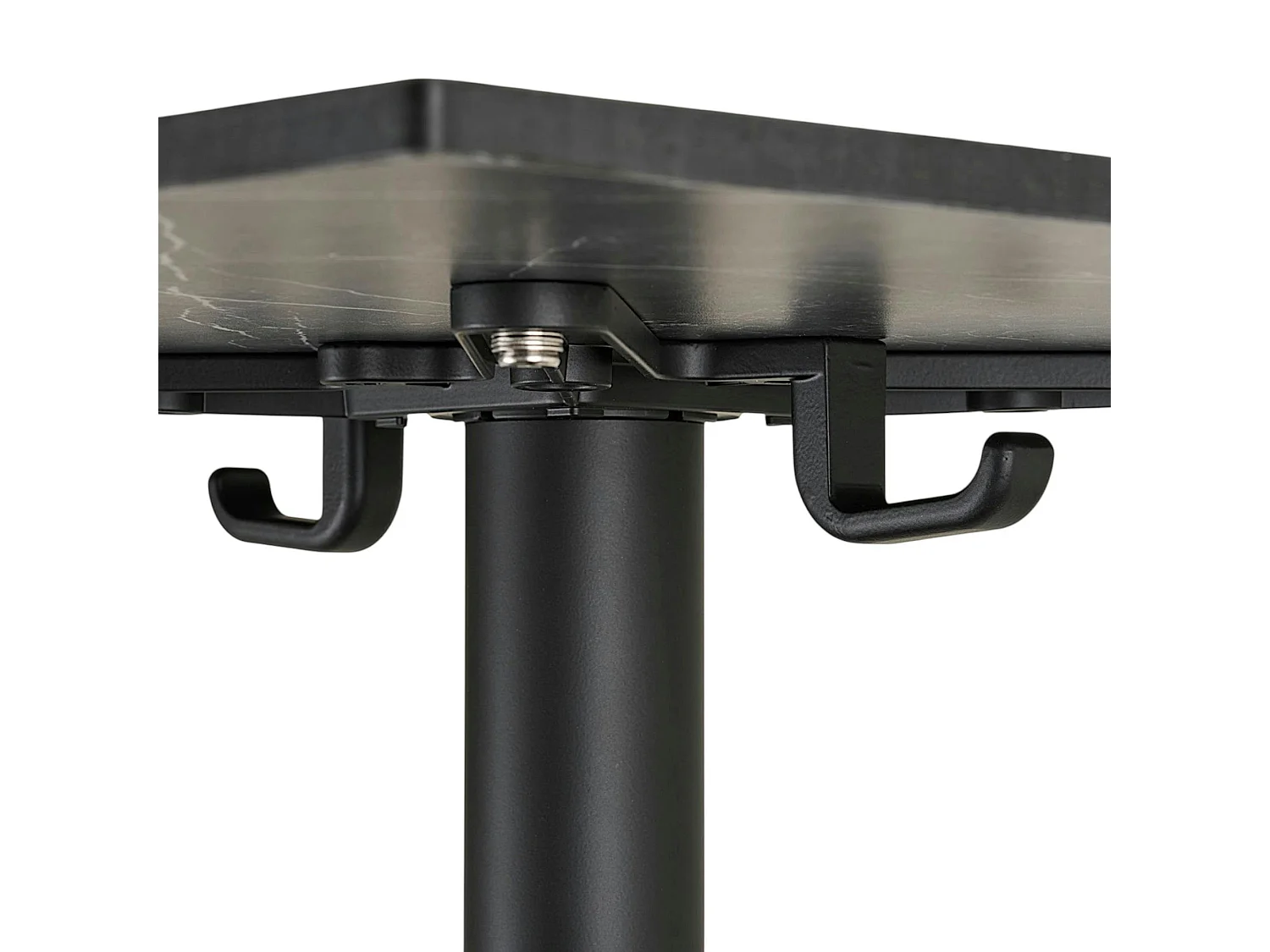 Table bistrot carrée effet marbre gris pied alu 60 cm TORANO