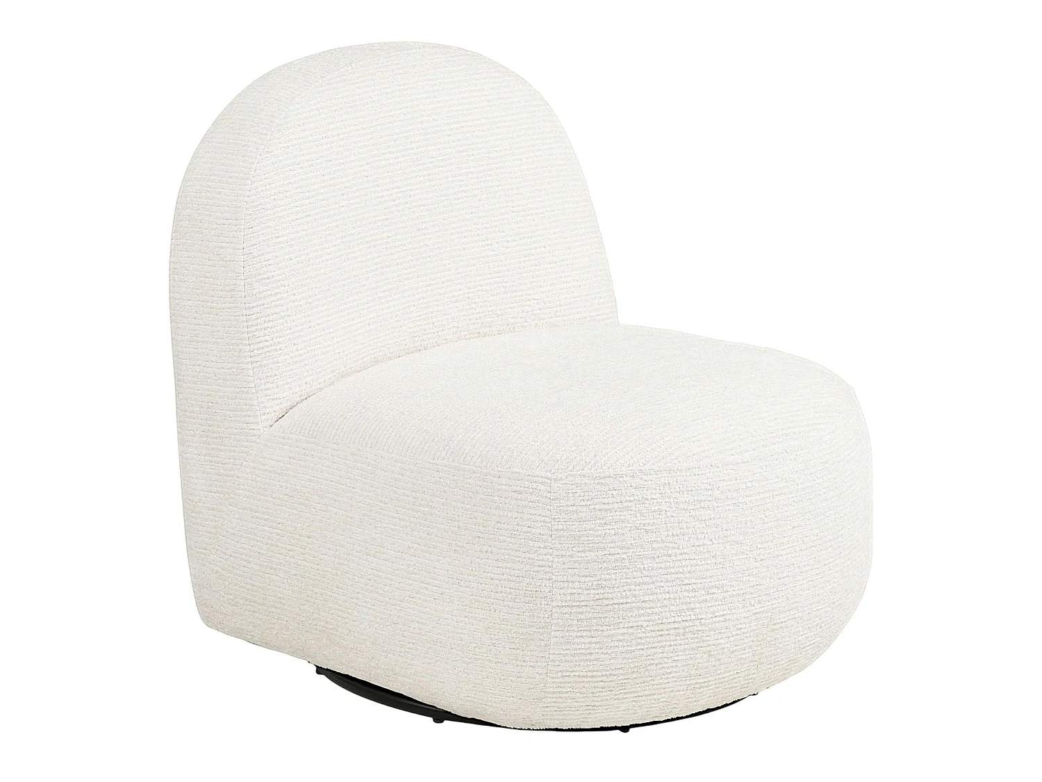 Fauteuil salon blanc pivotant design organique BERLIN