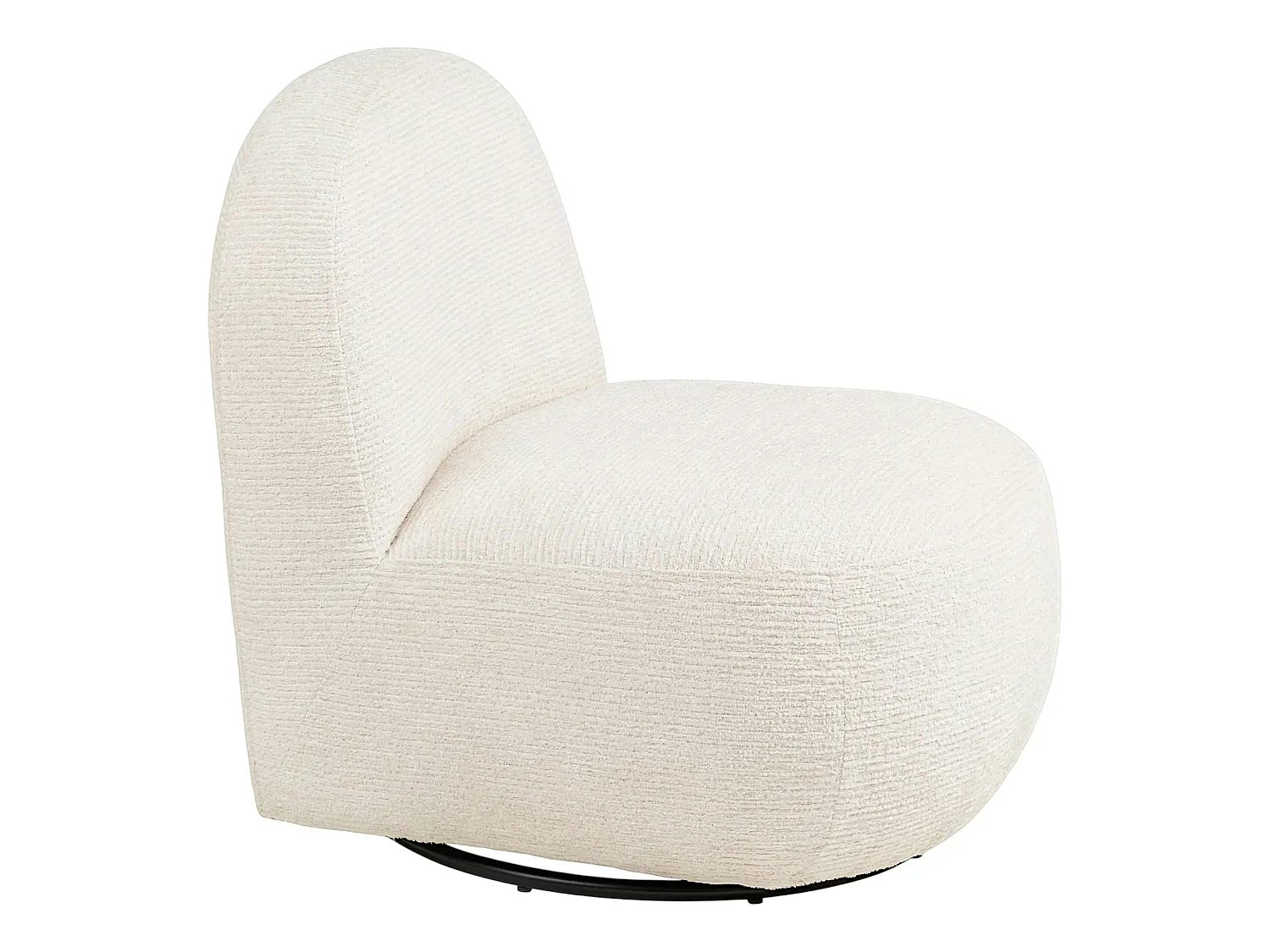 Fauteuil salon blanc pivotant design organique BERLIN