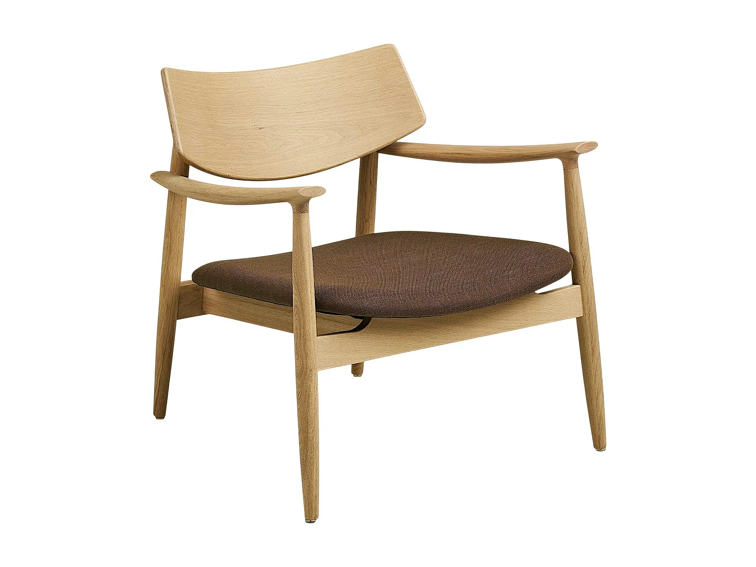 Fauteuil design scandinave chêne clair avec repose-pieds AMSTERDAM