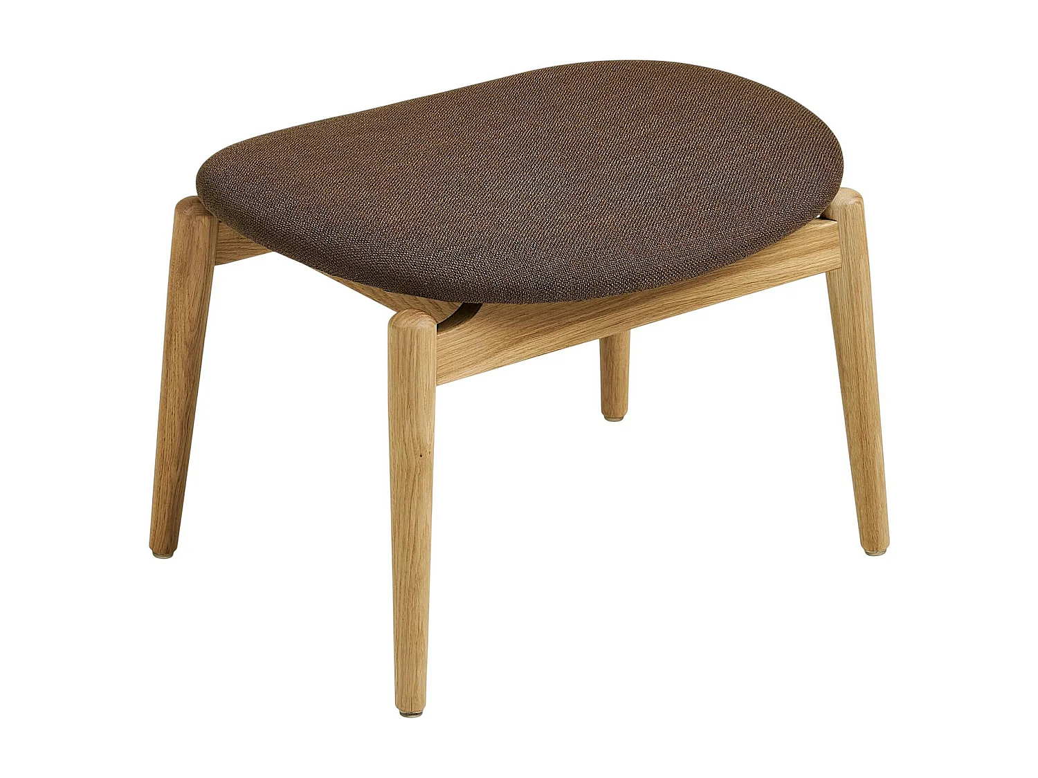 Fauteuil design scandinave chêne clair avec repose-pieds AMSTERDAM