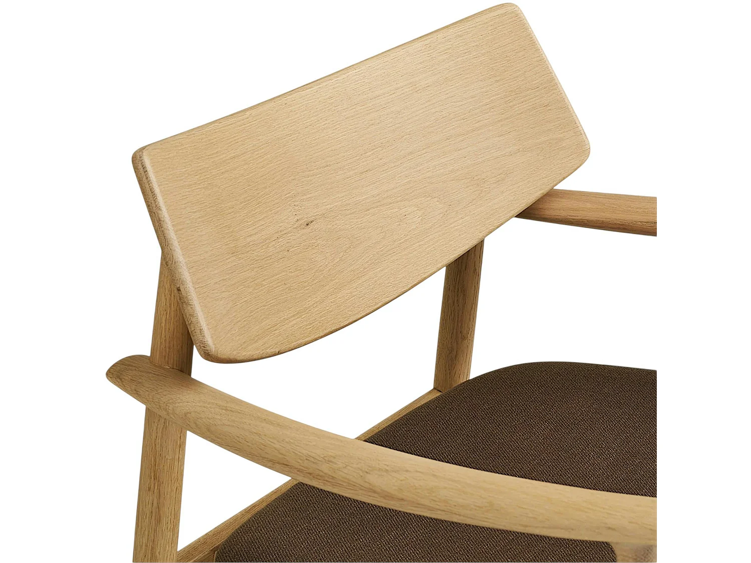 Fauteuil design scandinave chêne clair avec repose-pieds AMSTERDAM