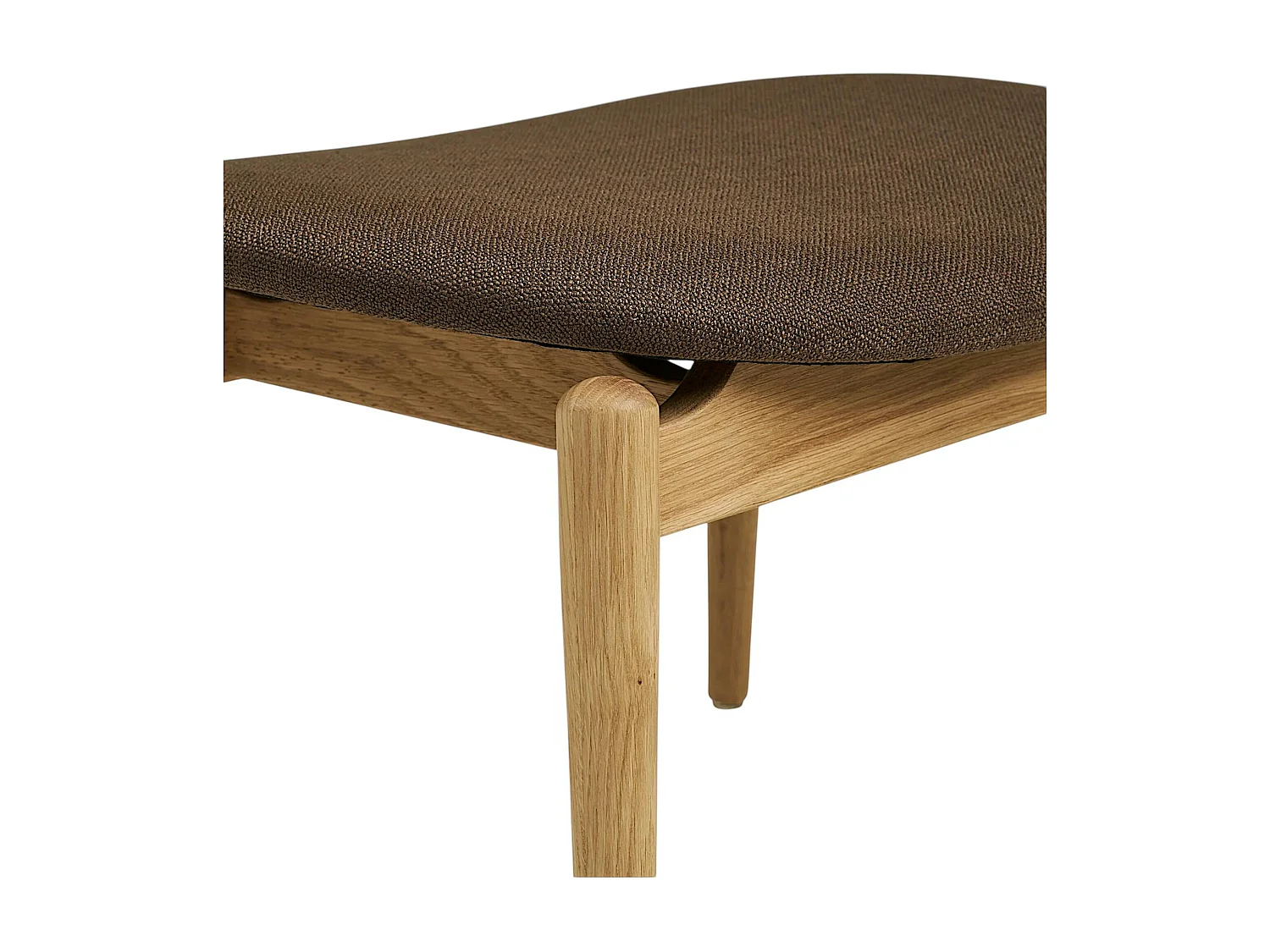 Fauteuil design scandinave chêne clair avec repose-pieds AMSTERDAM