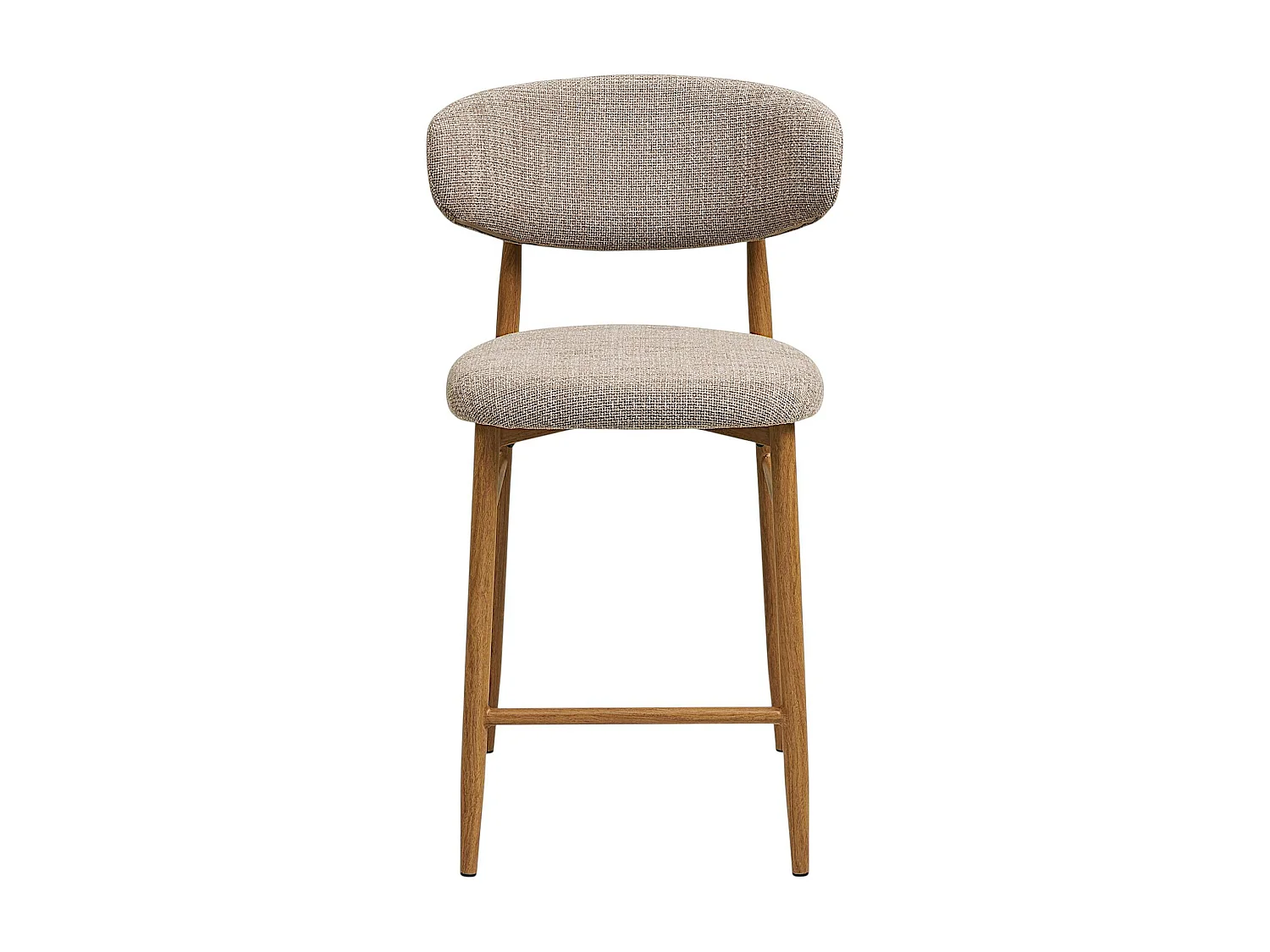 Chaise de bar sable avec repose-pieds effet bois clair (lot de 2) AMSTERDAM