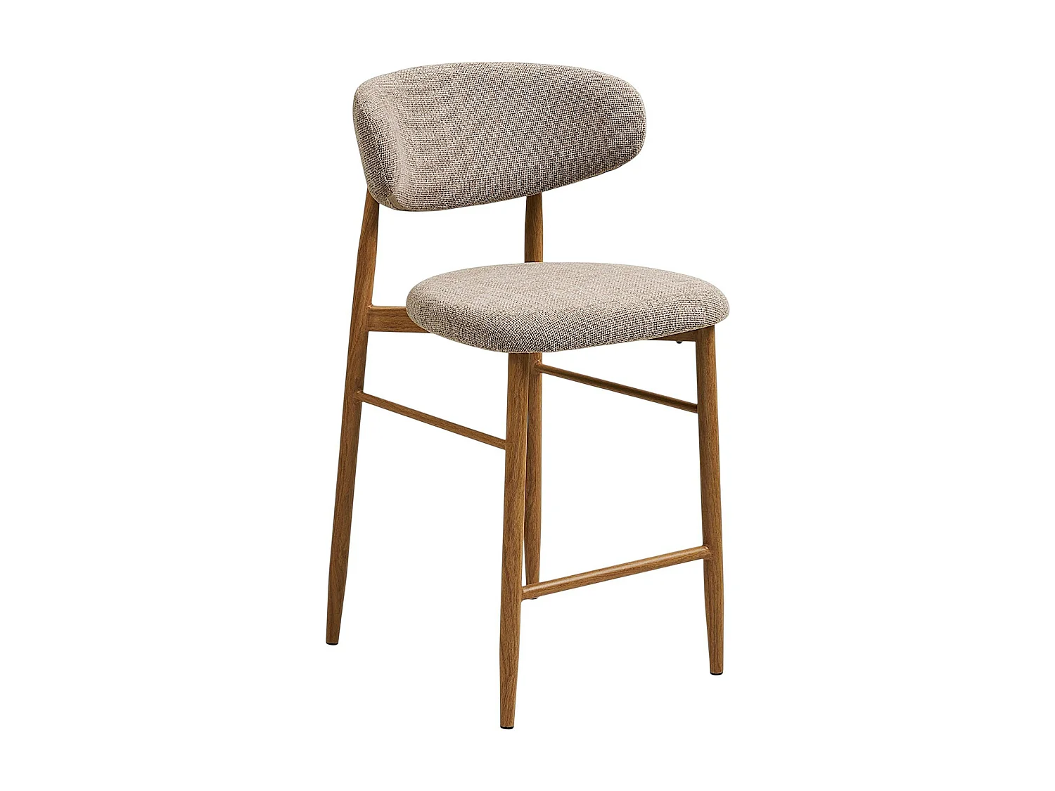 Chaise de bar sable avec repose-pieds effet bois clair (lot de 2) AMSTERDAM