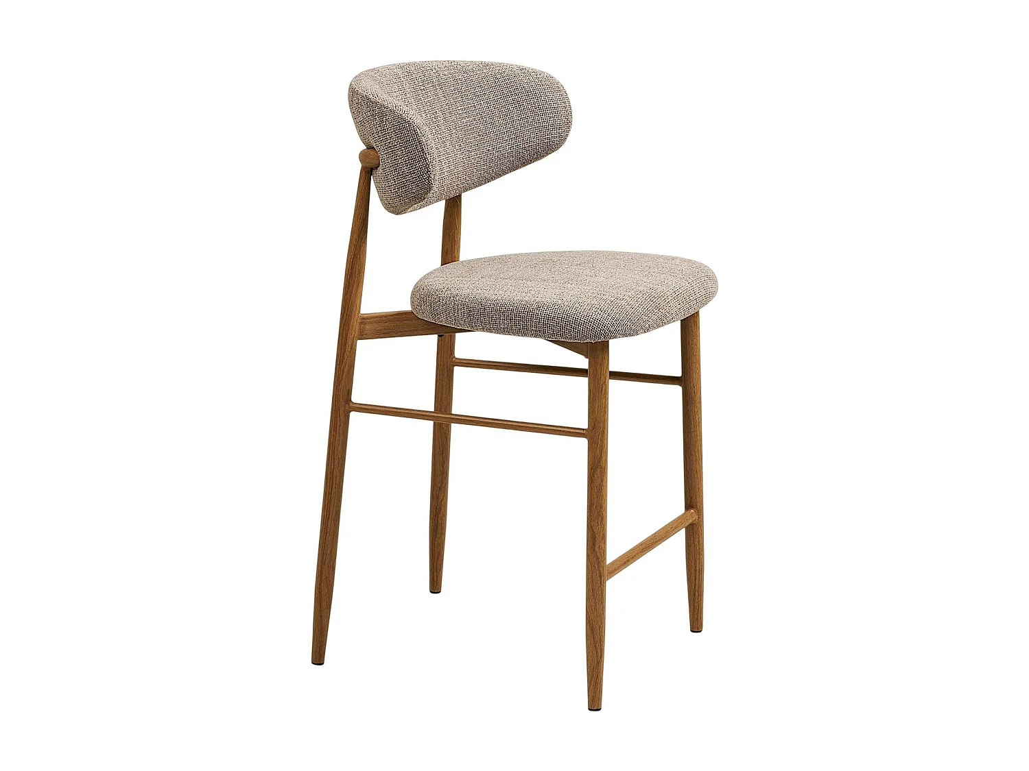 Chaise de bar sable avec repose-pieds effet bois clair (lot de 2) AMSTERDAM