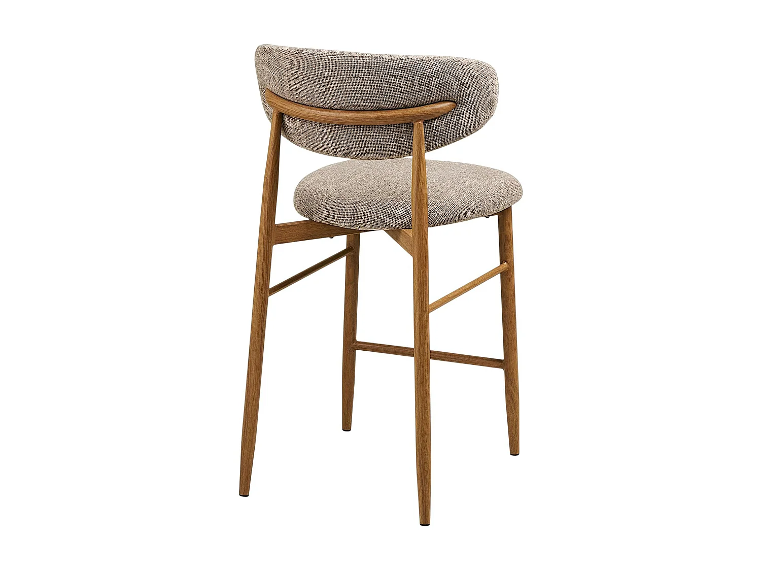 Chaise de bar sable avec repose-pieds effet bois clair (lot de 2) AMSTERDAM