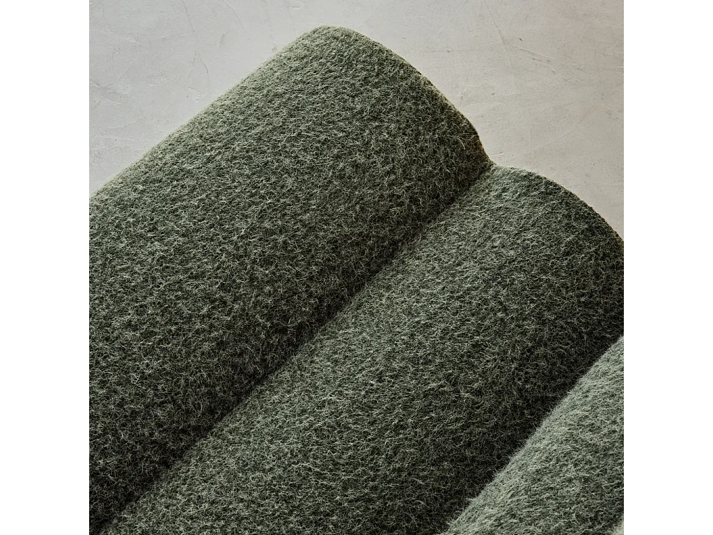 Lot de 3 chauffeuses tissu effet alpaca kaki 1 place - L 81 x P 99 x H 75cm - Nova