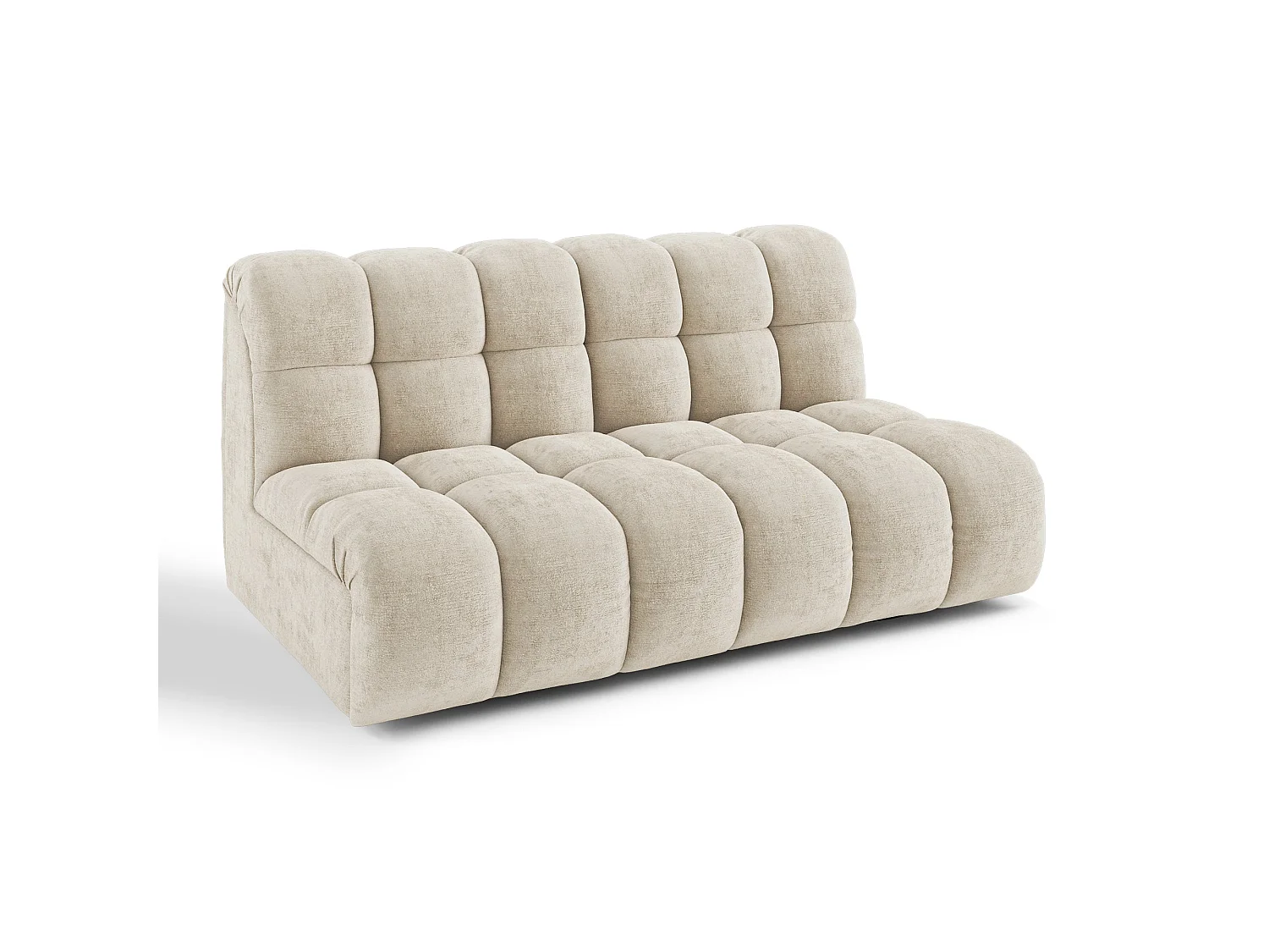 Canapé 2 places SEVEN en Velours gaufré Beige