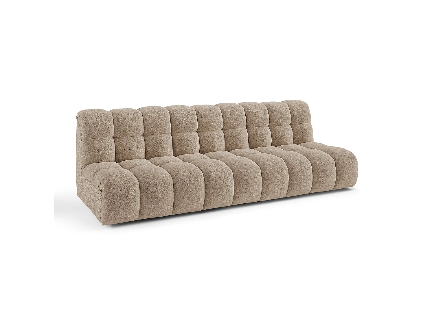 Canapé 3 places SEVEN en Tissu bouclette  Taupe