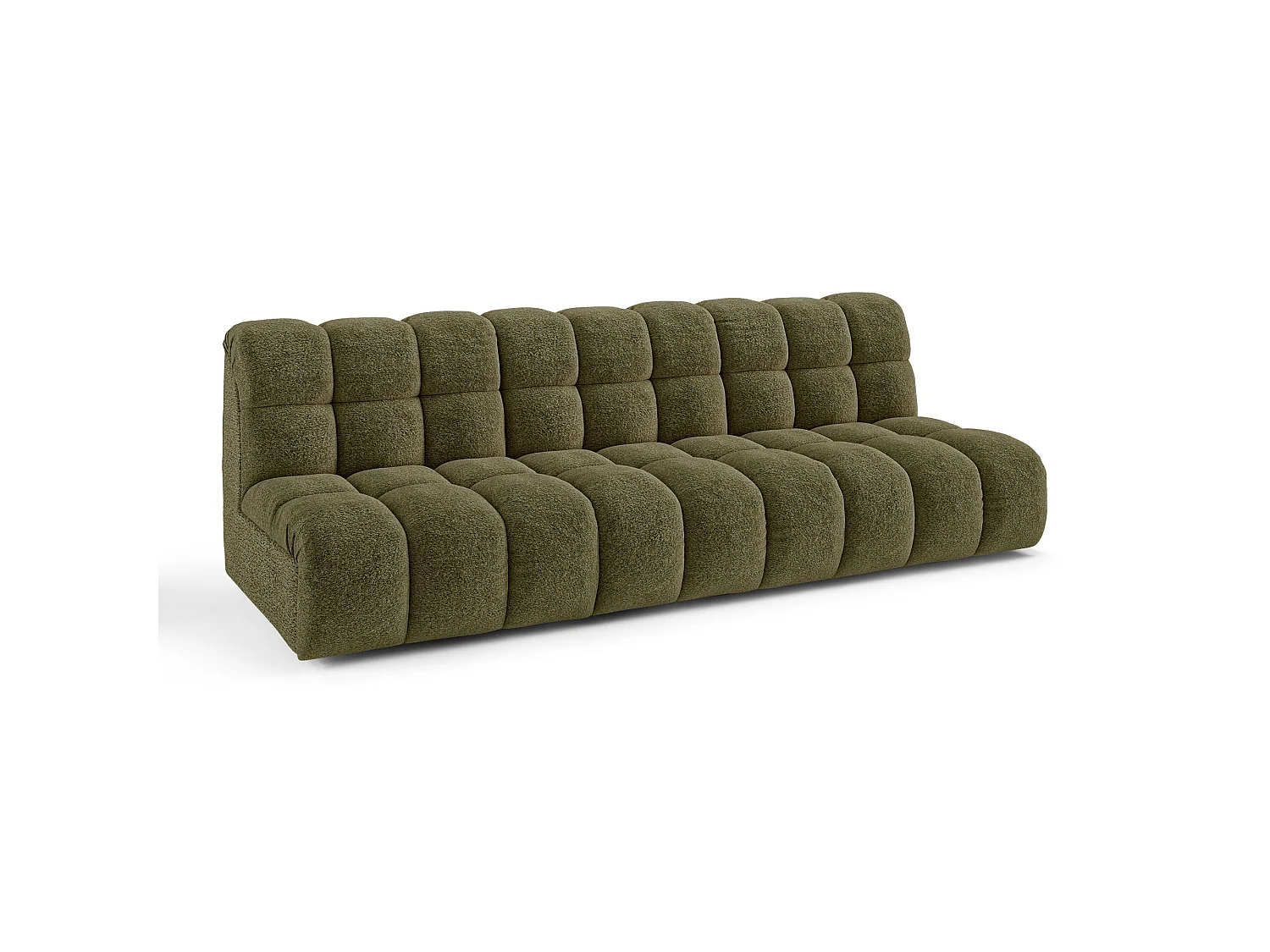 Canapé 3 places SEVEN en Tissu bouclette  Vert olive