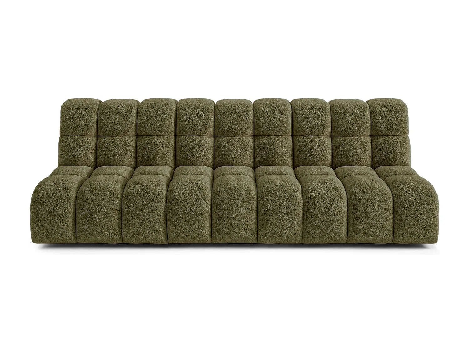 Canapé 3 places SEVEN en Tissu bouclette  Vert olive