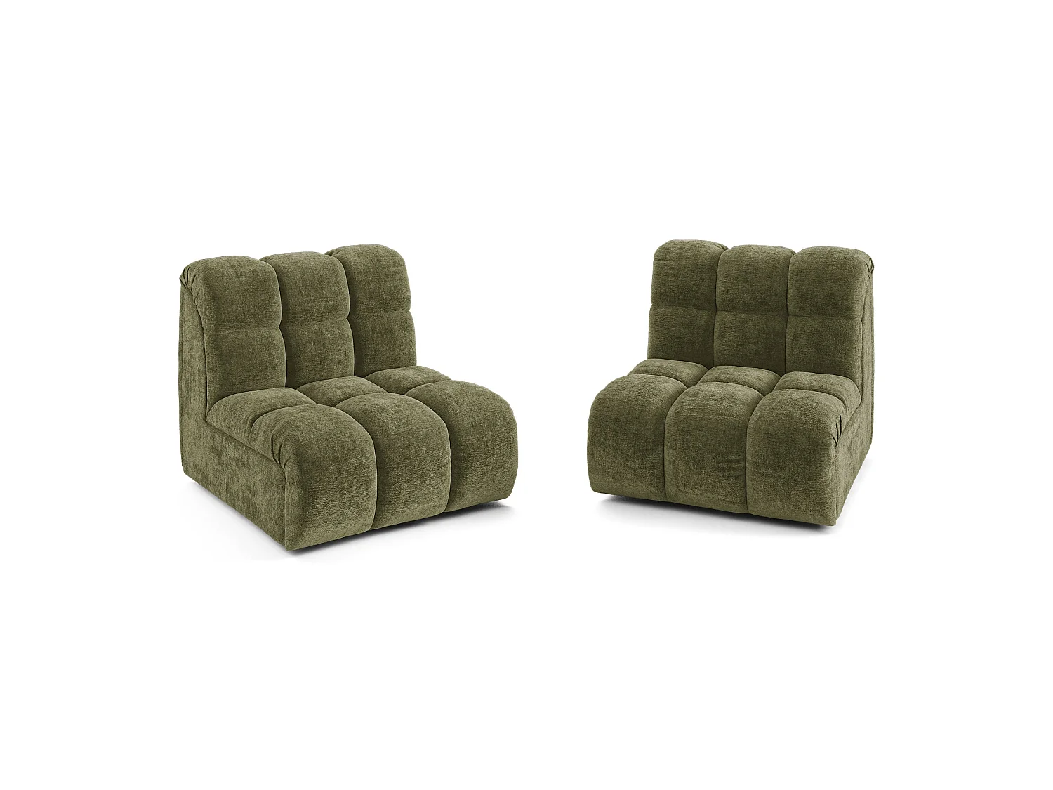 Canapé 2 places SEVEN en Velours gaufré Vert vintage