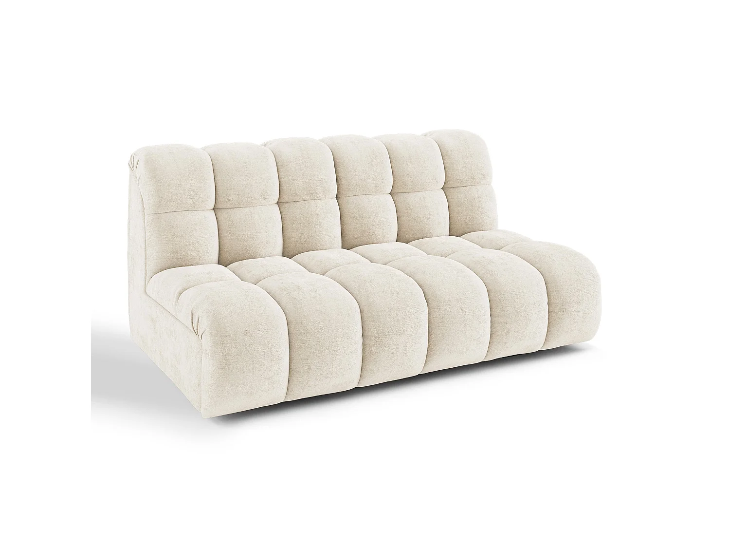 Canapé 2 places SEVEN en Velours gaufré Crème