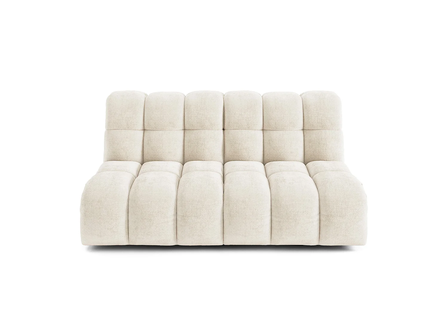 Canapé 2 places SEVEN en Velours gaufré Crème