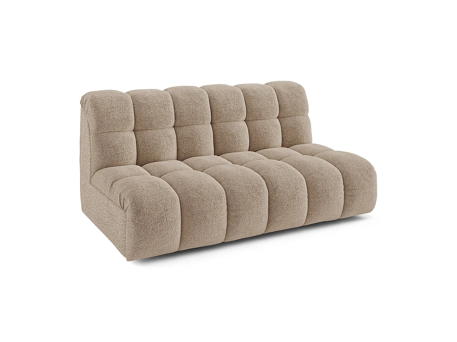 Canapé 2 places SEVEN en Tissu bouclette  Taupe