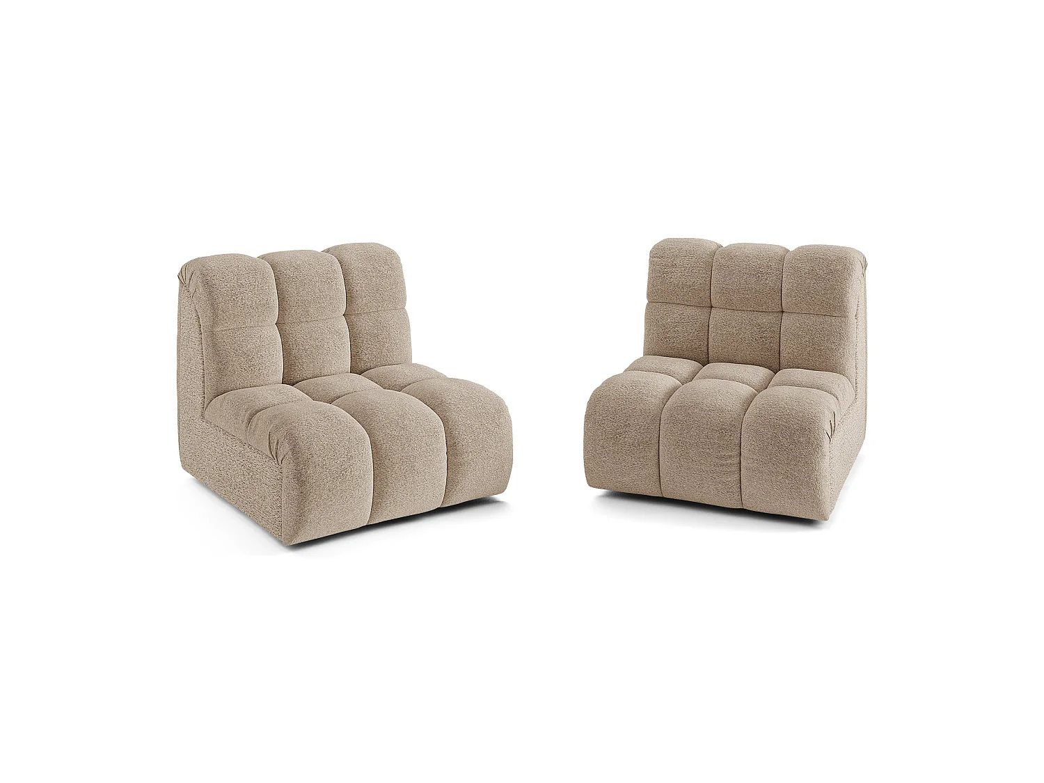 Canapé 2 places SEVEN en Tissu bouclette  Taupe