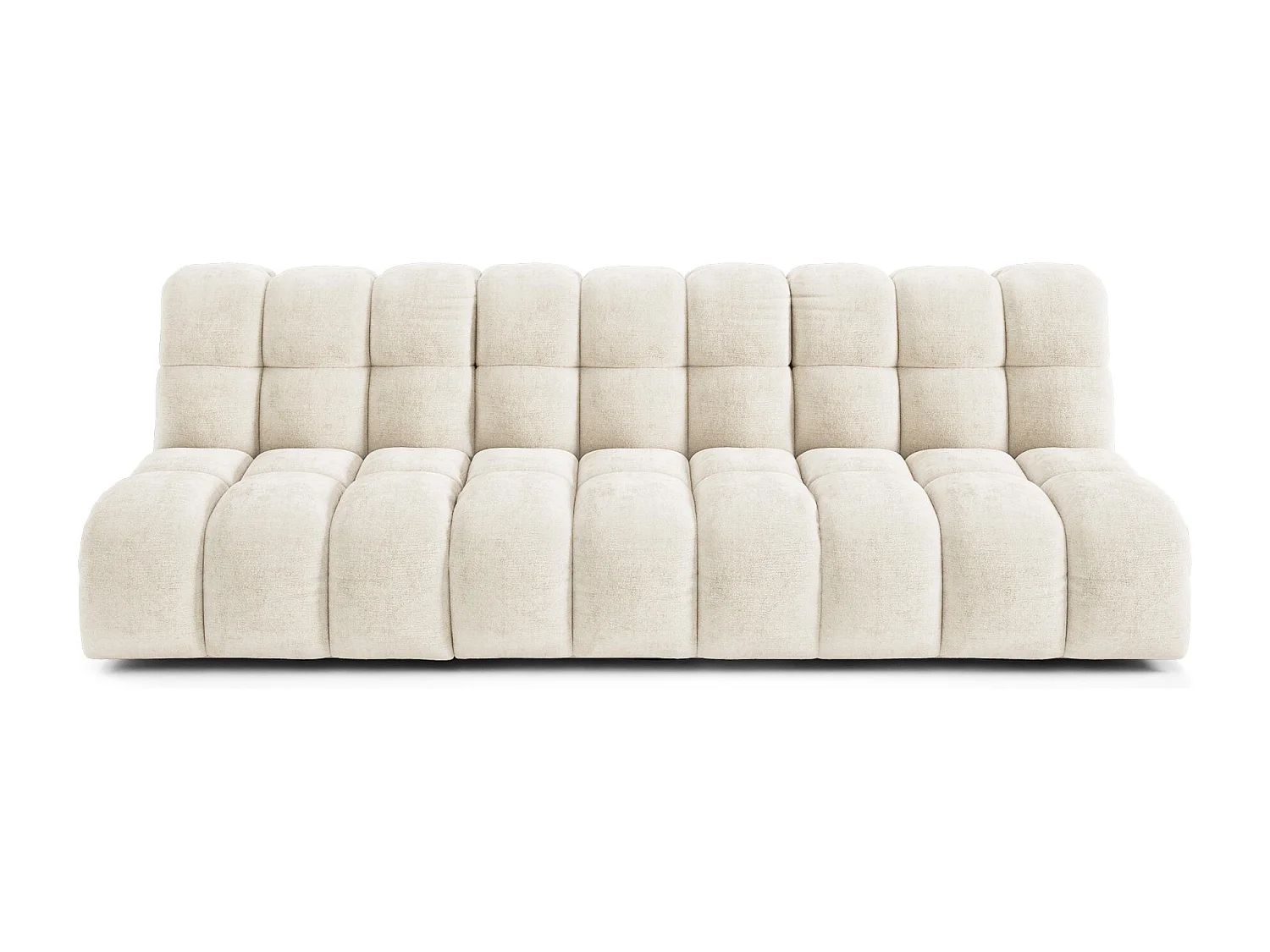 Canapé 3 places SEVEN en Velours gaufré Crème