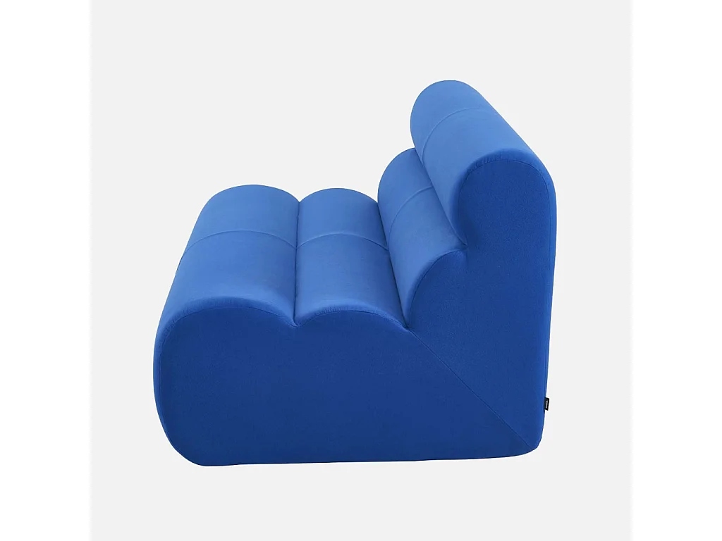 Sofá de tela,  2 plazas azul eléctrico