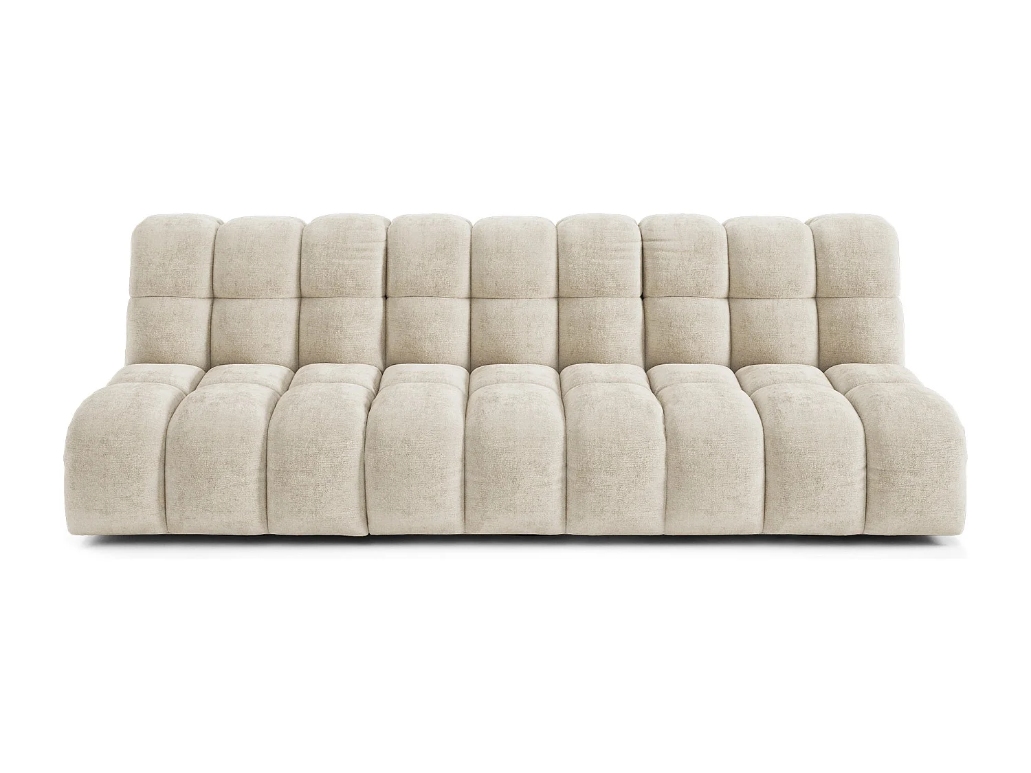 Canapé 3 places SEVEN en Velours gaufré Beige