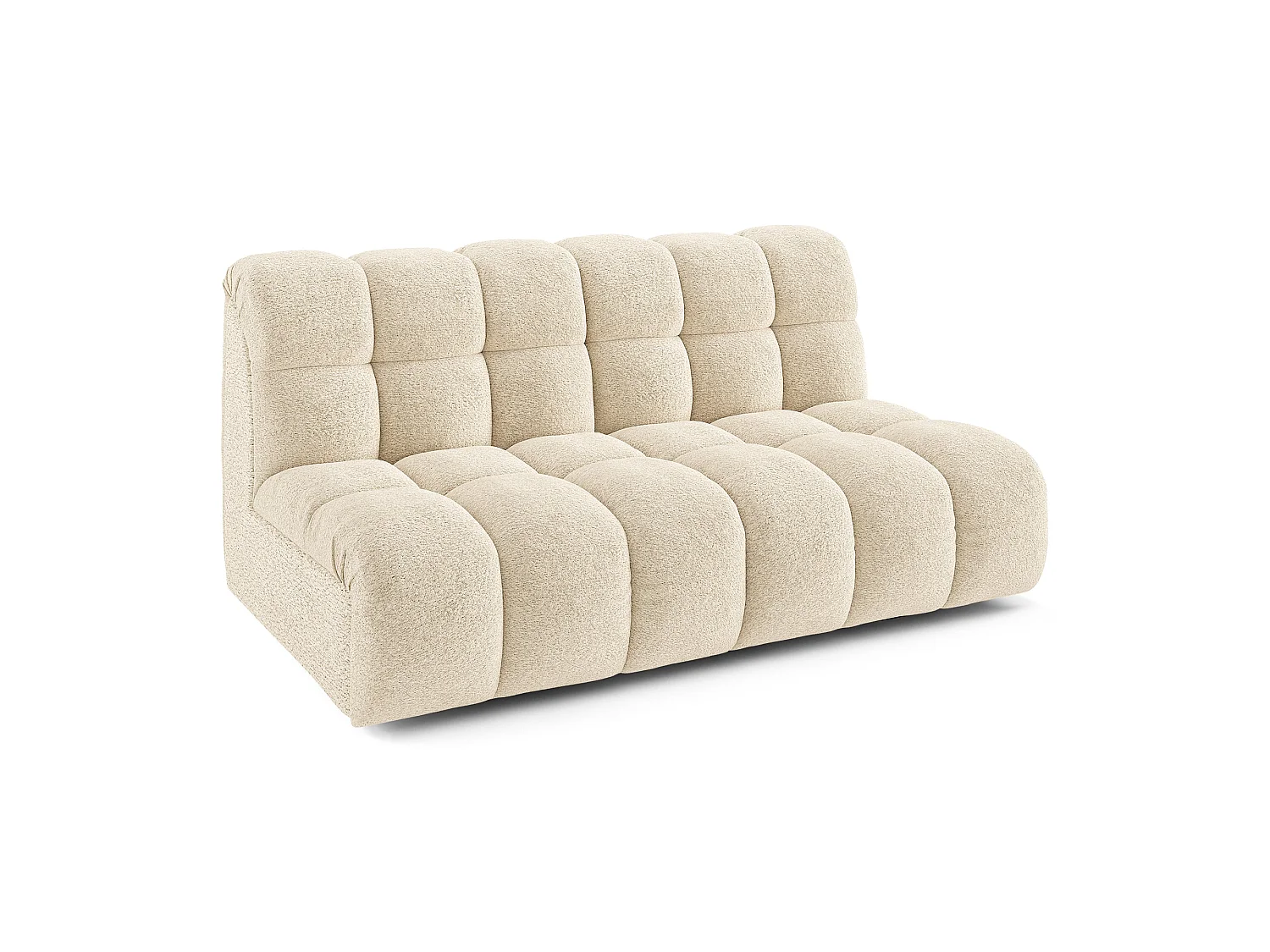 Canapé 2 places SEVEN en Tissu bouclette  Beige