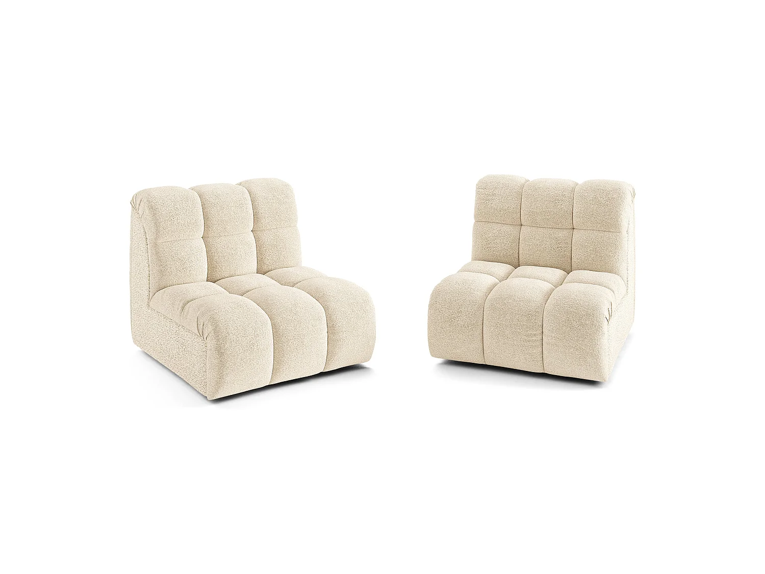 Canapé 2 places SEVEN en Tissu bouclette  Beige