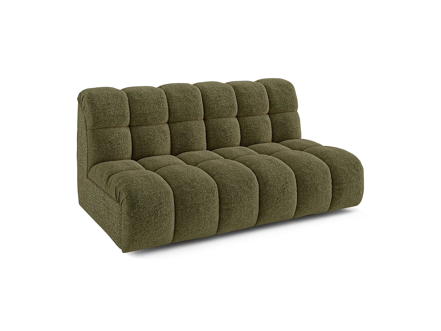 Canapé 2 places SEVEN en Tissu bouclette  Vert olive