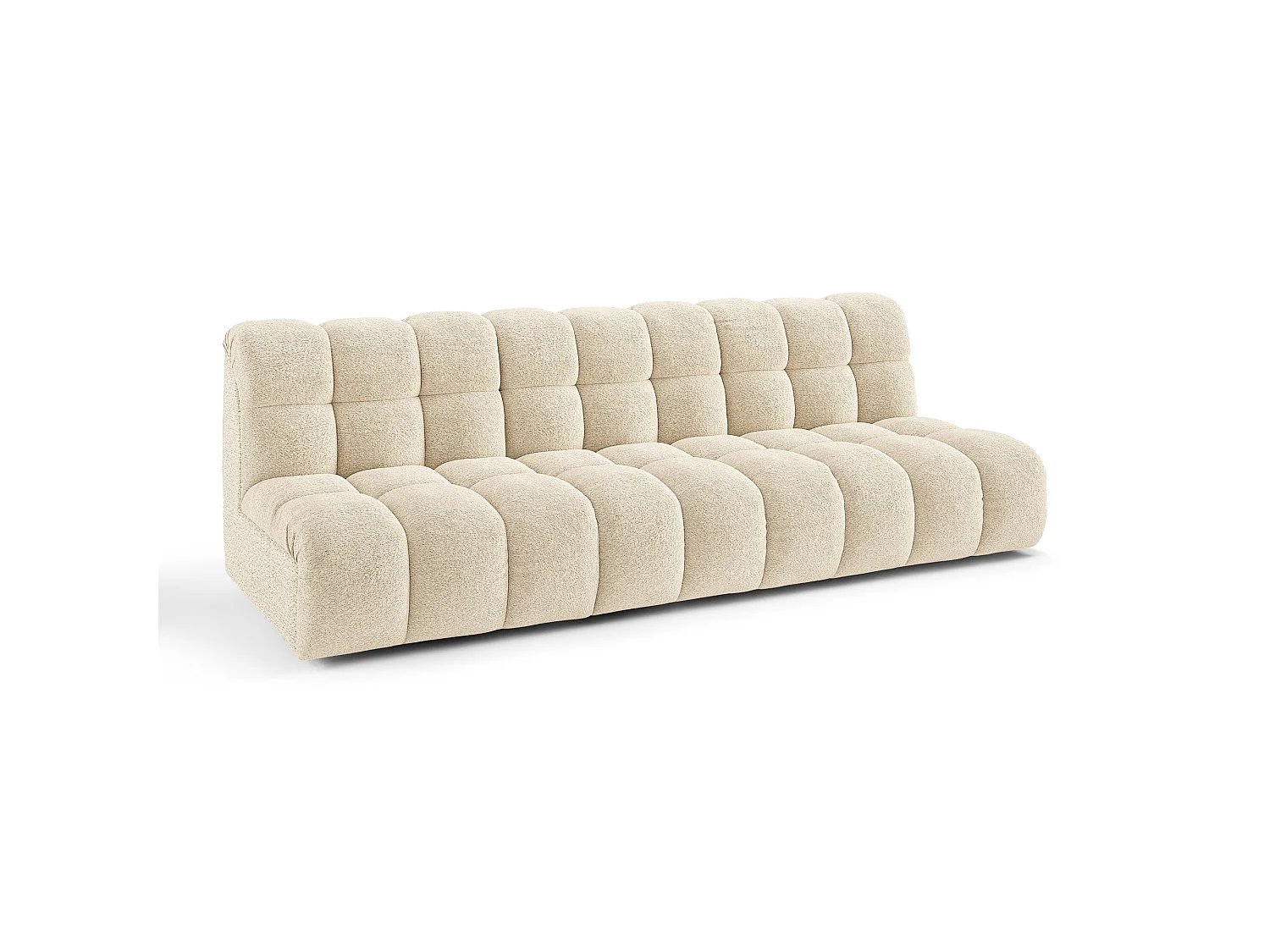 Canapé 3 places SEVEN en Tissu bouclette  Beige