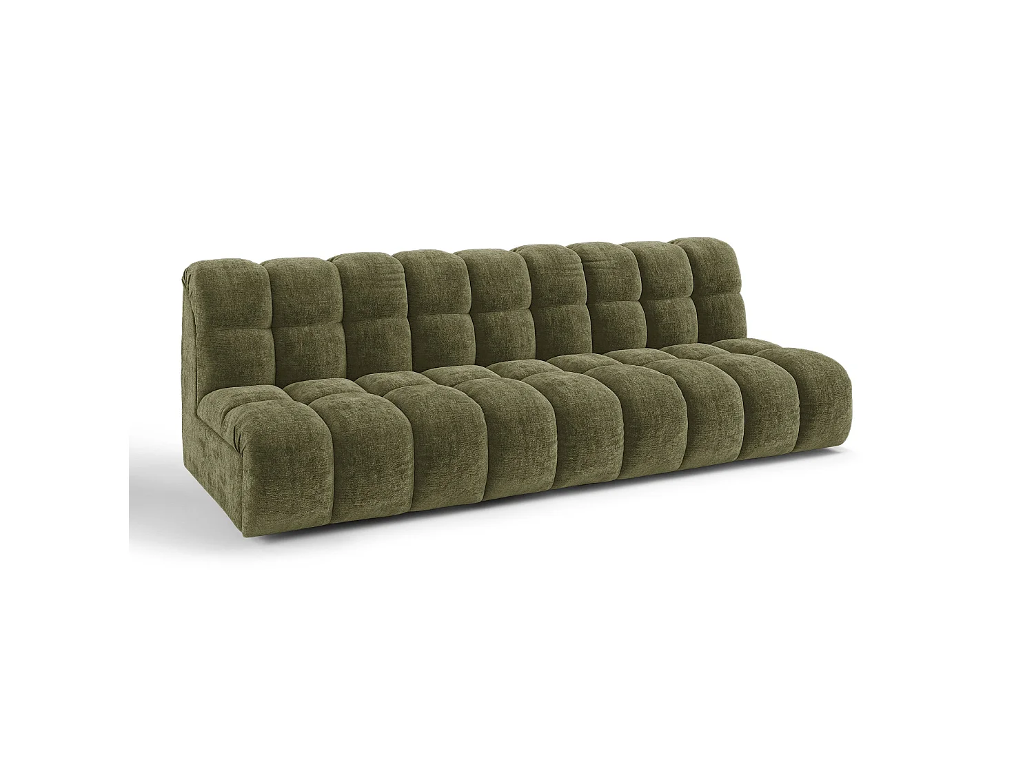 Canapé 3 places SEVEN en Velours gaufré Vert vintage