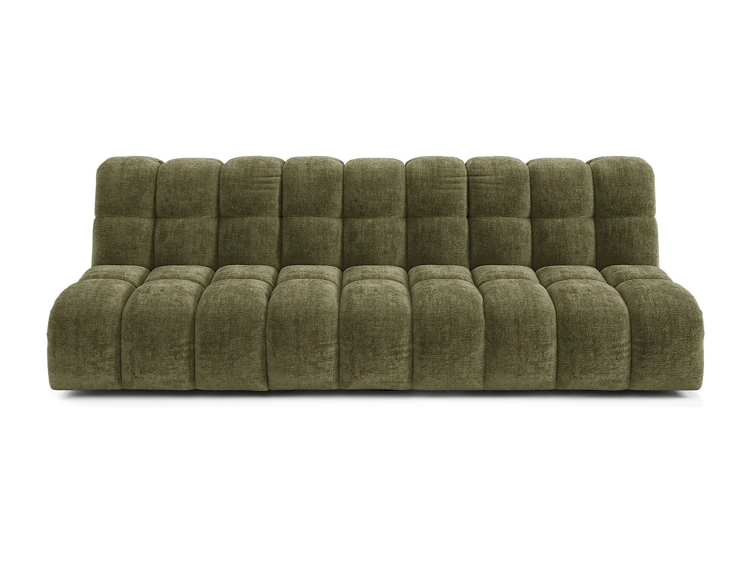 Canapé 3 places SEVEN en Velours gaufré Vert vintage