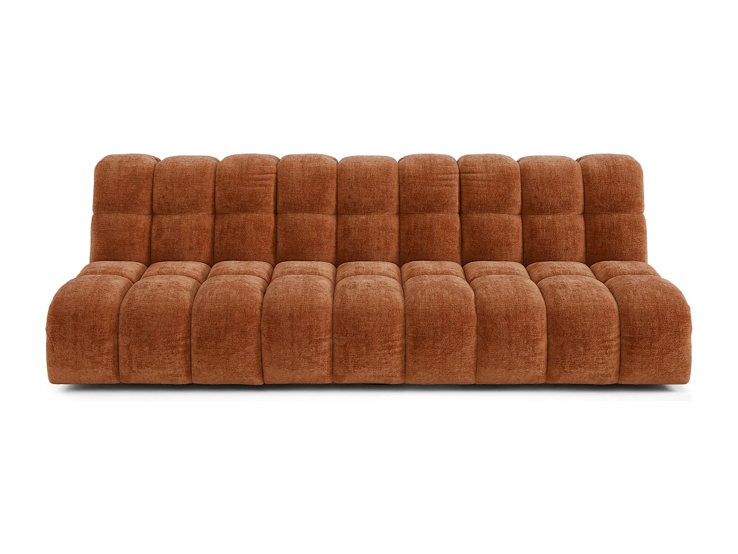 Canapé 3 places SEVEN en Velours gaufré Terracotta