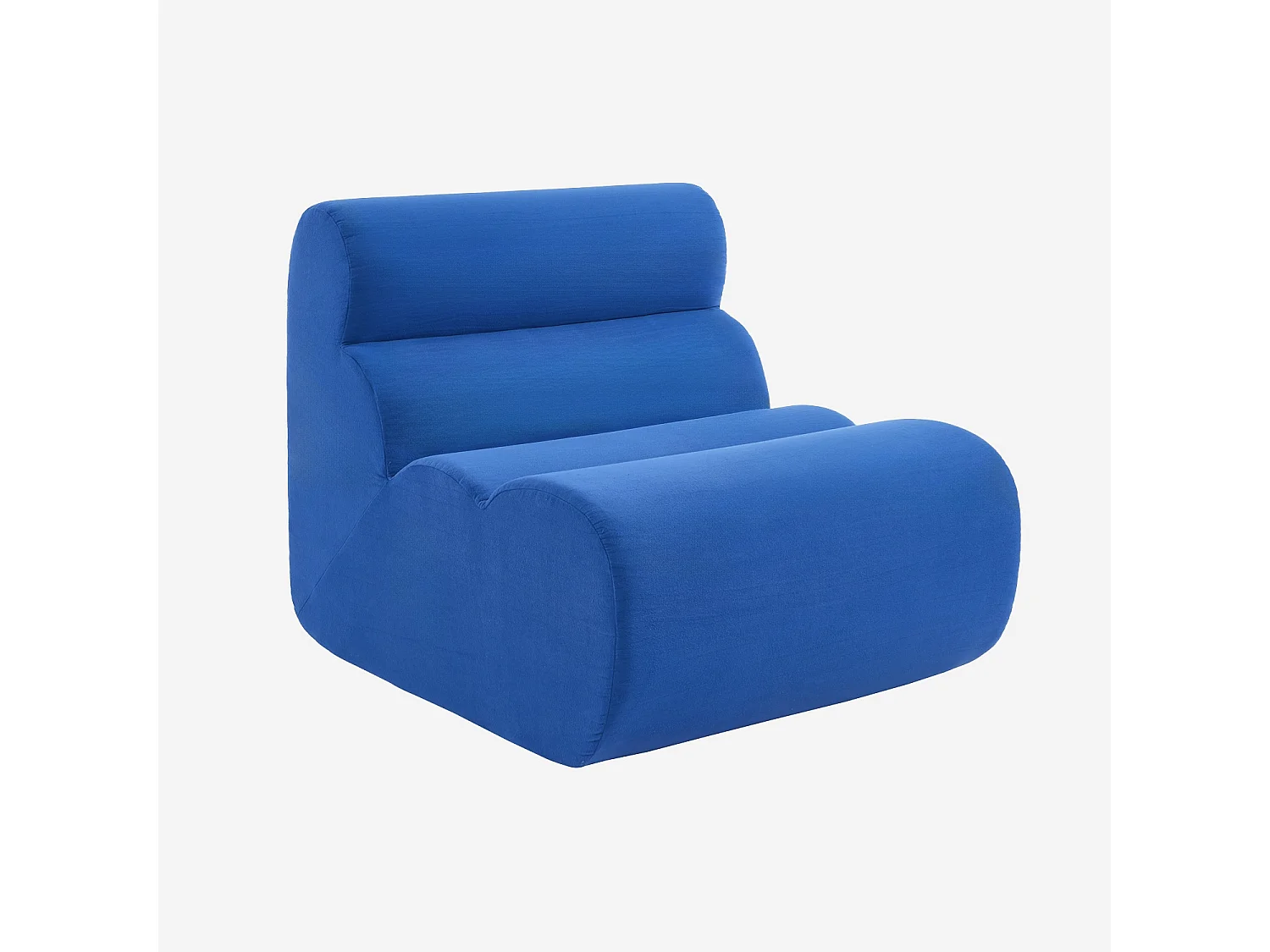 Chauffeuse tissu 1 place bleu électrique - L 81 x P 99 x H 75cm - Nova