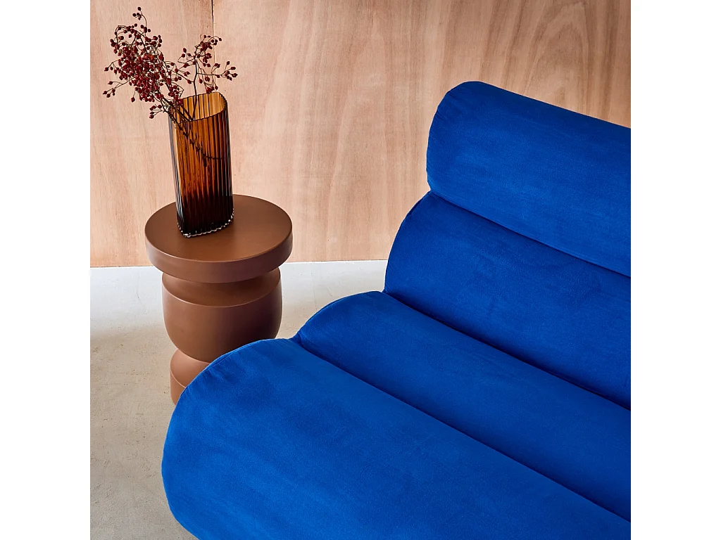 Chauffeuse tissu 1 place bleu électrique - L 81 x P 99 x H 75cm - Nova