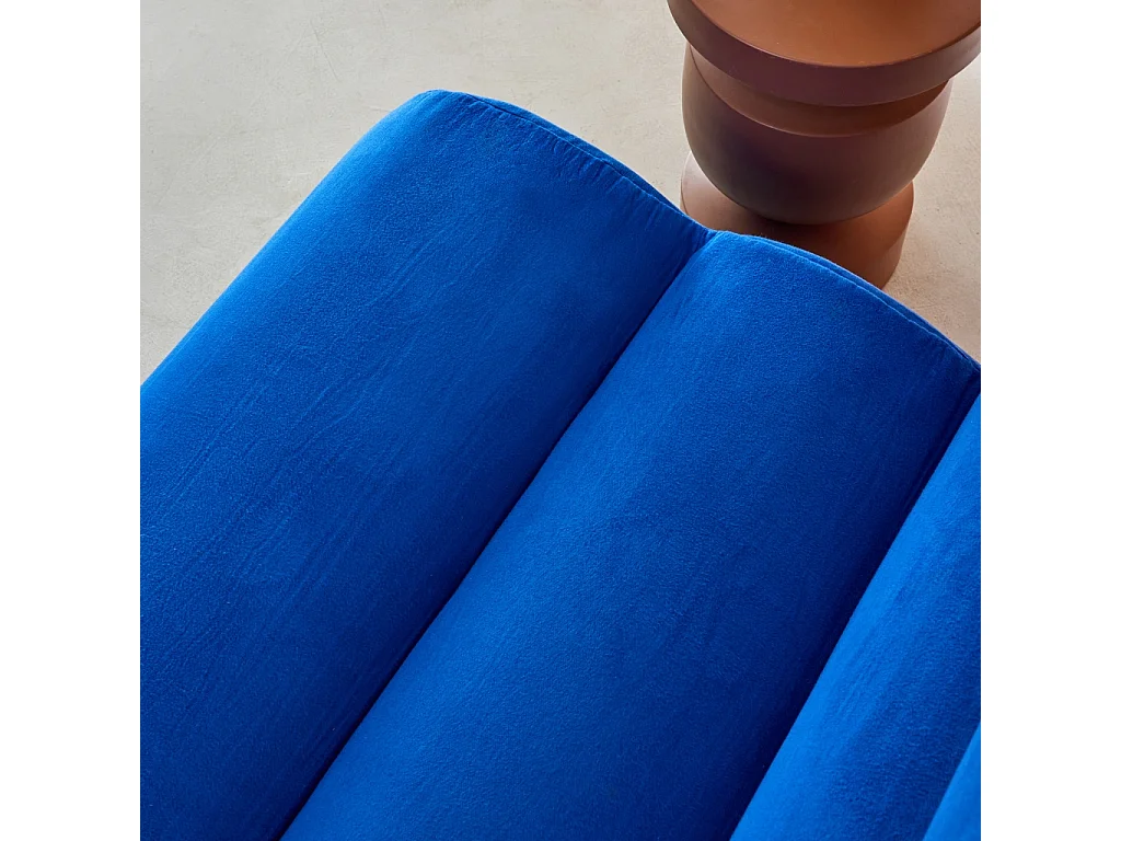 Chauffeuse tissu 1 place bleu électrique - L 81 x P 99 x H 75cm - Nova