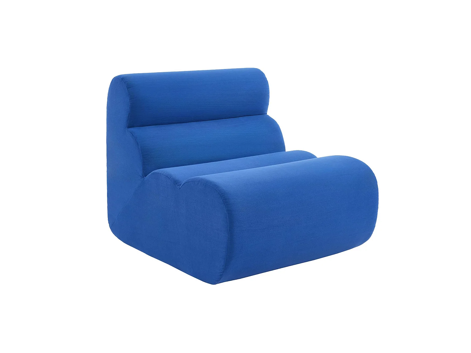 Chauffeuse tissu 1 place bleu électrique - L 81 x P 99 x H 75cm - Nova