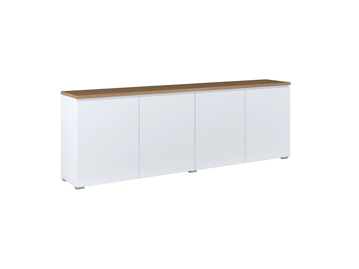 Liko White and Wood 4-door sideboard