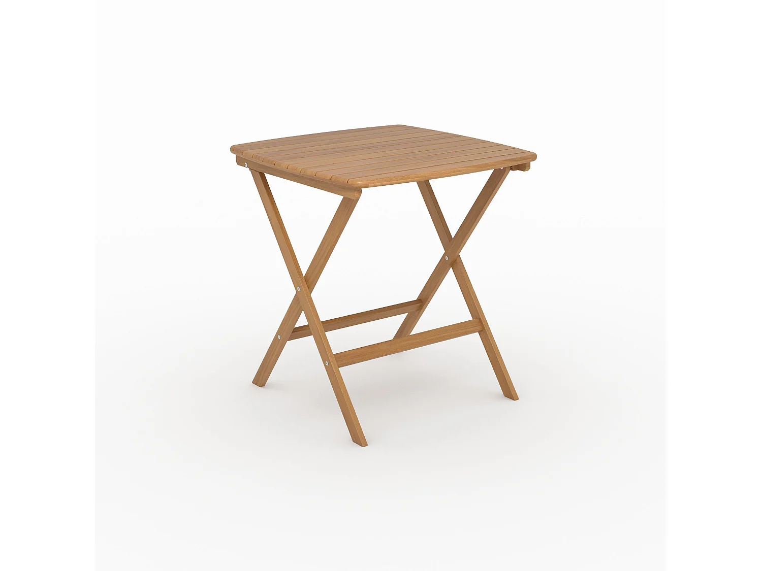 Table de jardin pliante carré en bois d'acacia huilé 2 personnes - Siquijor