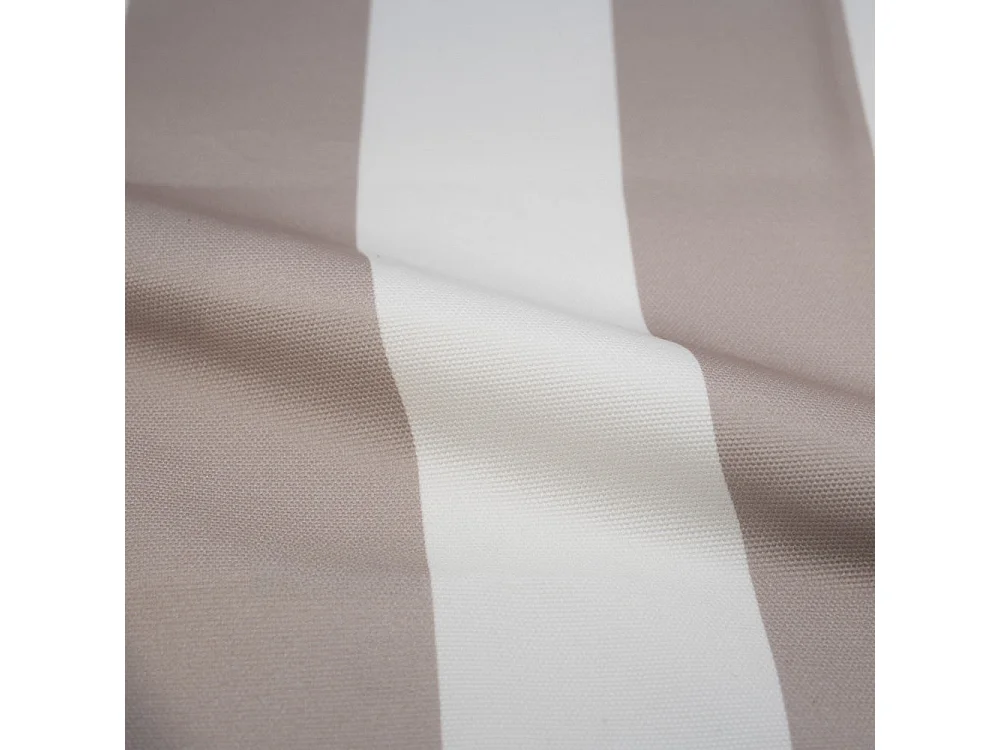 Chaise longue de plage pliable en tissu rayé écru et taupe - Balabac