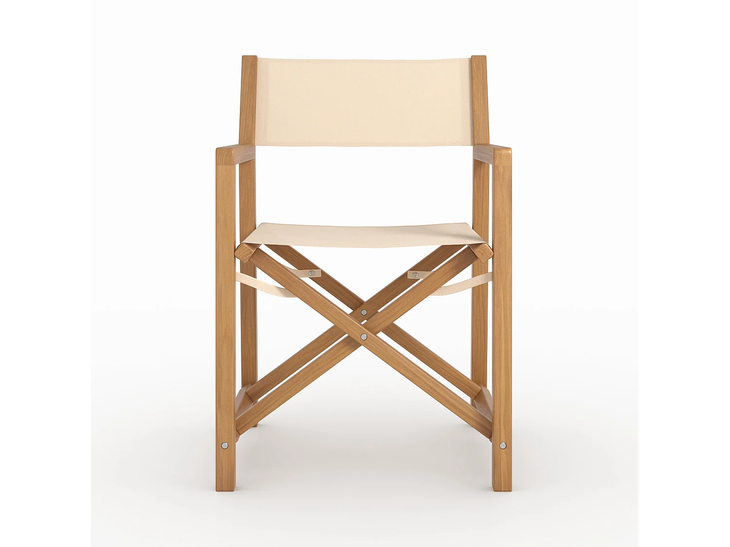 Sedia pieghevole in tessuto beige e legno d'acacia - Tubod