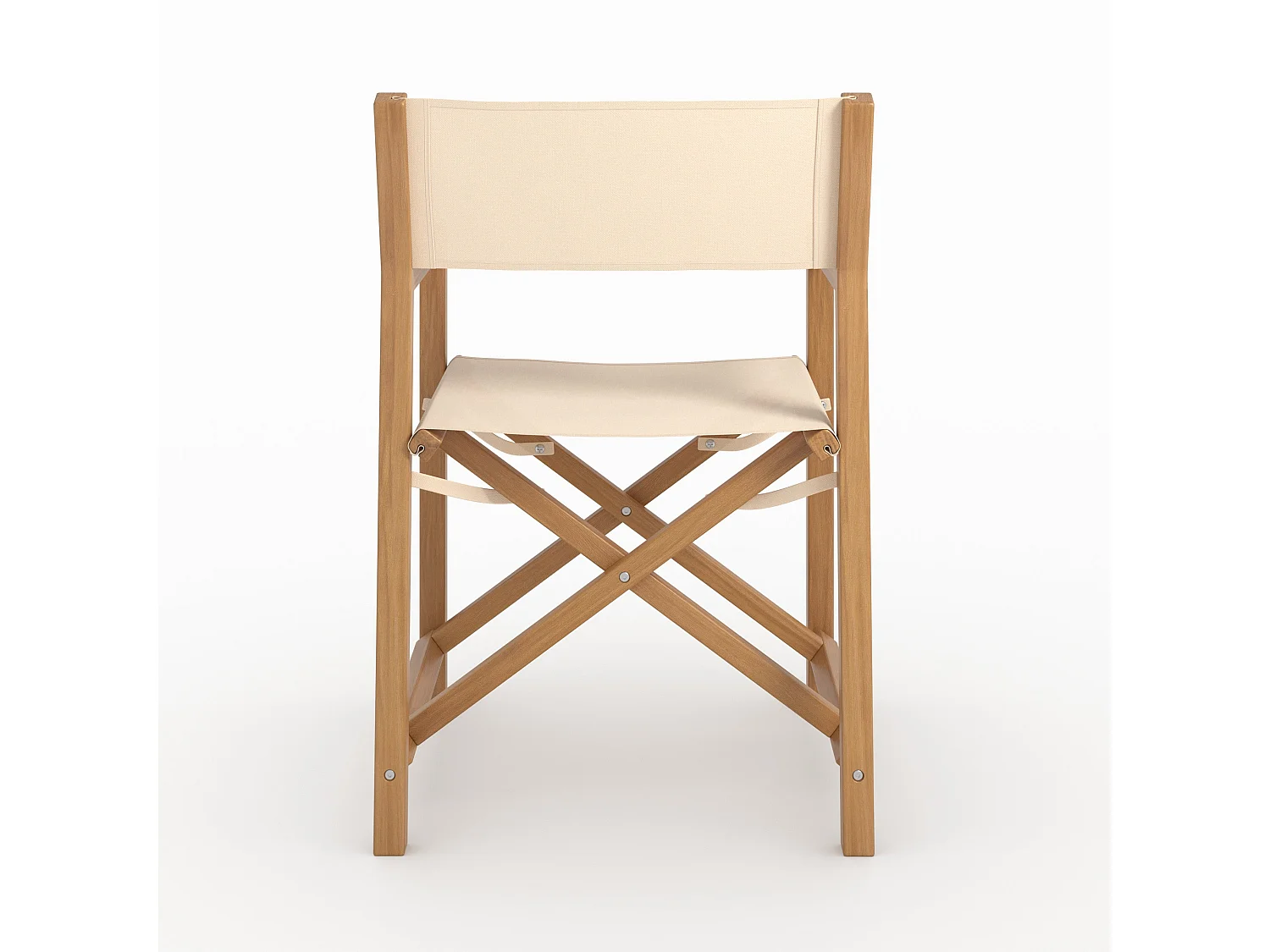 Sedia pieghevole in tessuto beige e legno d'acacia - Tubod