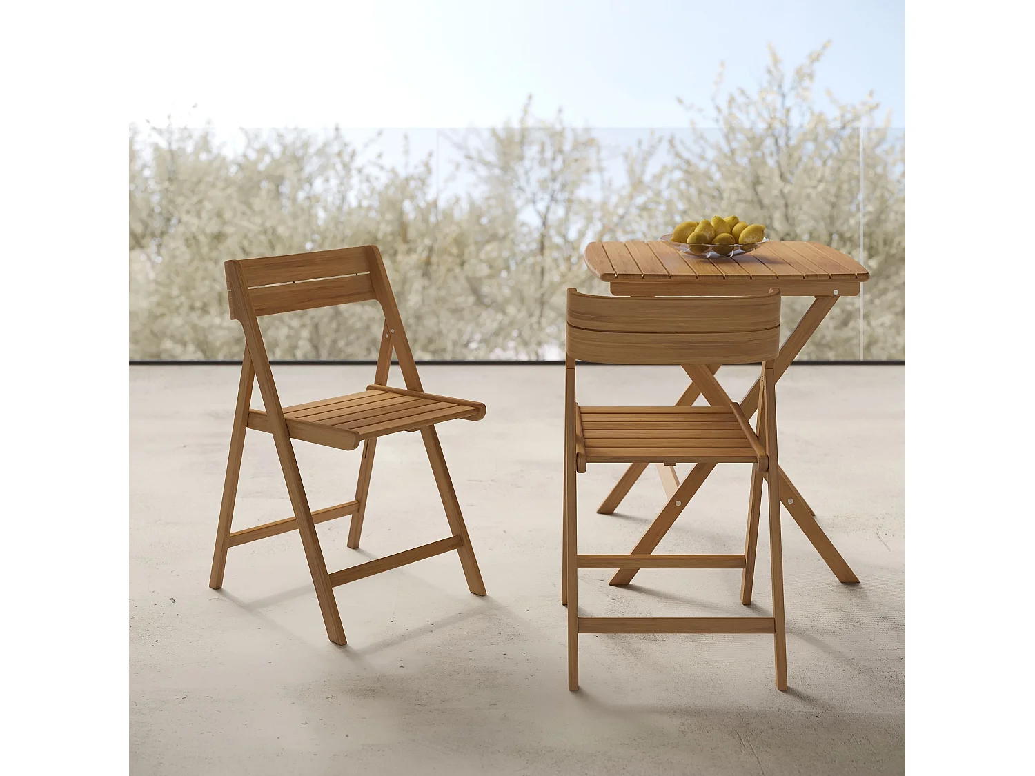 Set di 2 sedie pieghevoli in legno di acacia - Siquijor