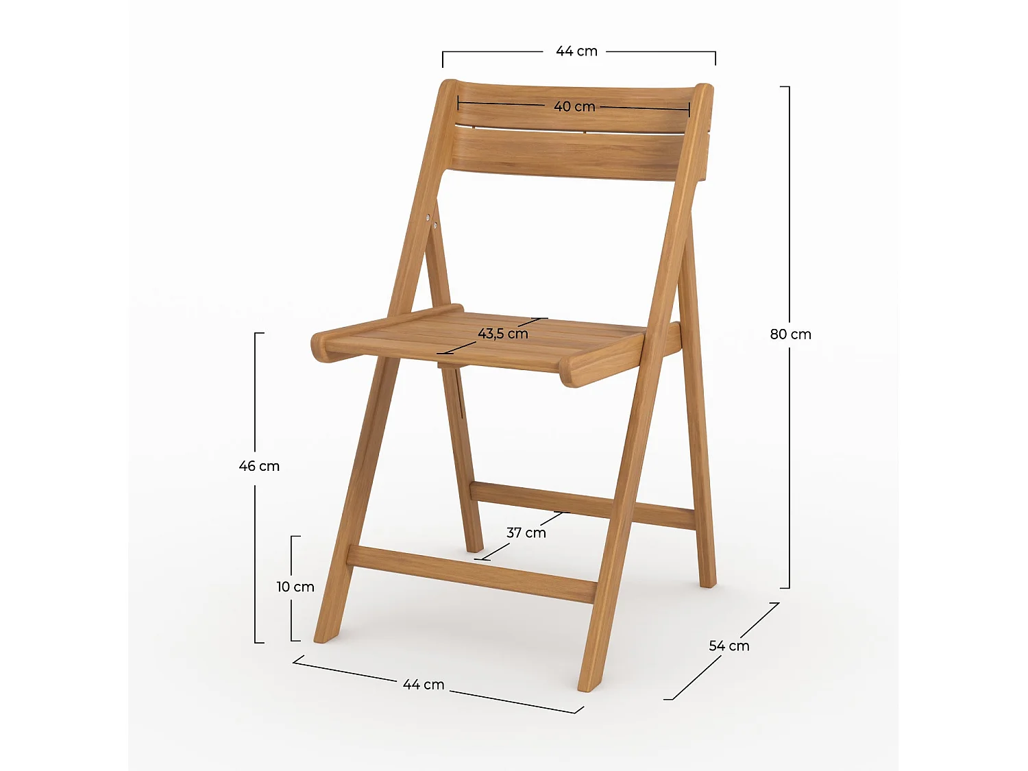 Set di 2 sedie pieghevoli in legno di acacia - Siquijor