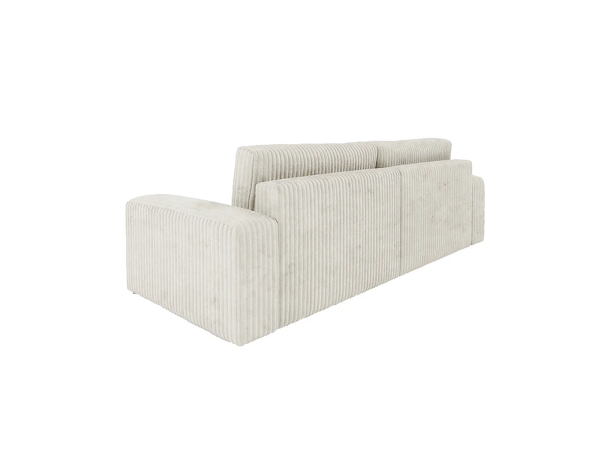 Canapé convertible 3 places avec coffre en tissu blanc ANGELA