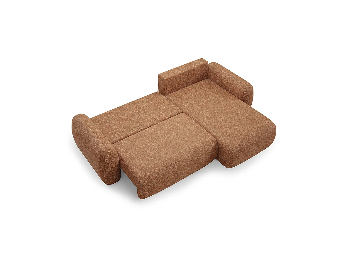 Canapé d'angle réversible et convertible 3 places avec coffre Carmela Orange